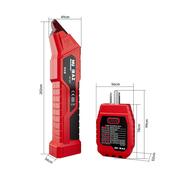 Nuviraz Circuit Breaker Finder with GFCI Outlet Tester & NCV Detection – NF-827, Socket Tester for 90~120V AC Electrical Systems
