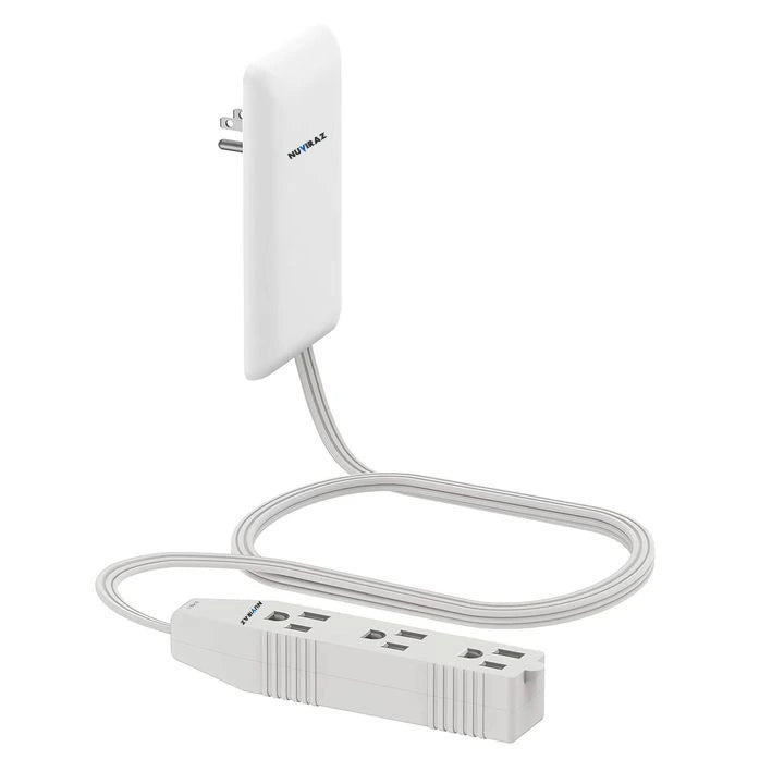 Nuviraz Ultra-Thin Flat Outlet Extender with Cord – 3-Outlet Wall Plate Plug | Slim Power Strip for Tight Spaces, Furniture & Travel Use - NuviraZ