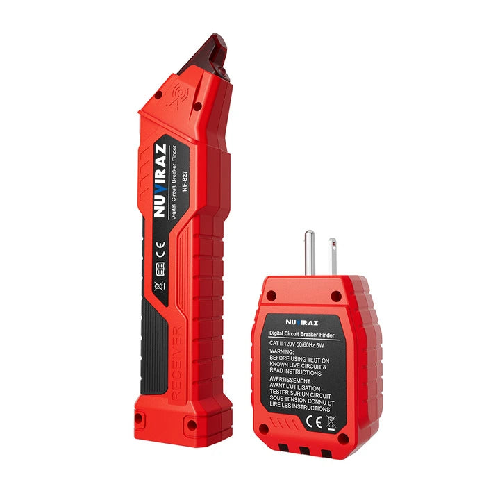 Nuviraz Circuit Breaker Finder with GFCI Outlet Tester & NCV Detection – NF-827, Socket Tester for 90~120V AC Electrical Systems - NuviraZ