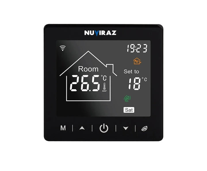 Nuviraz Smart WiFi Thermostat with TUYA App – Compatible with Alexa & Google Home | M2-1 Digital Controller for Underfloor Heating, Boiler & Floor Systems - NuviraZ