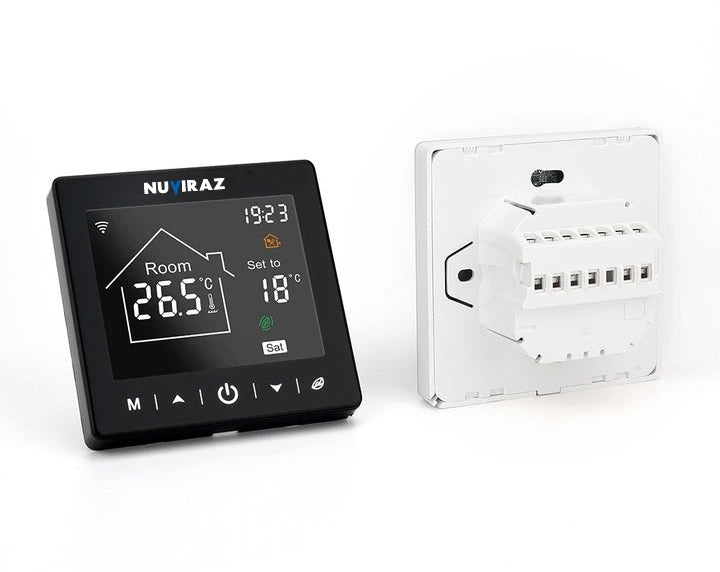 Nuviraz Smart WiFi Thermostat with TUYA App – Compatible with Alexa & Google Home | M2-1 Digital Controller for Underfloor Heating, Boiler & Floor Systems - NuviraZ