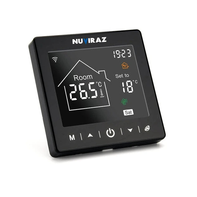 Nuviraz Smart WiFi Thermostat with TUYA App – Compatible with Alexa & Google Home | M2-1 Digital Controller for Underfloor Heating, Boiler & Floor Systems