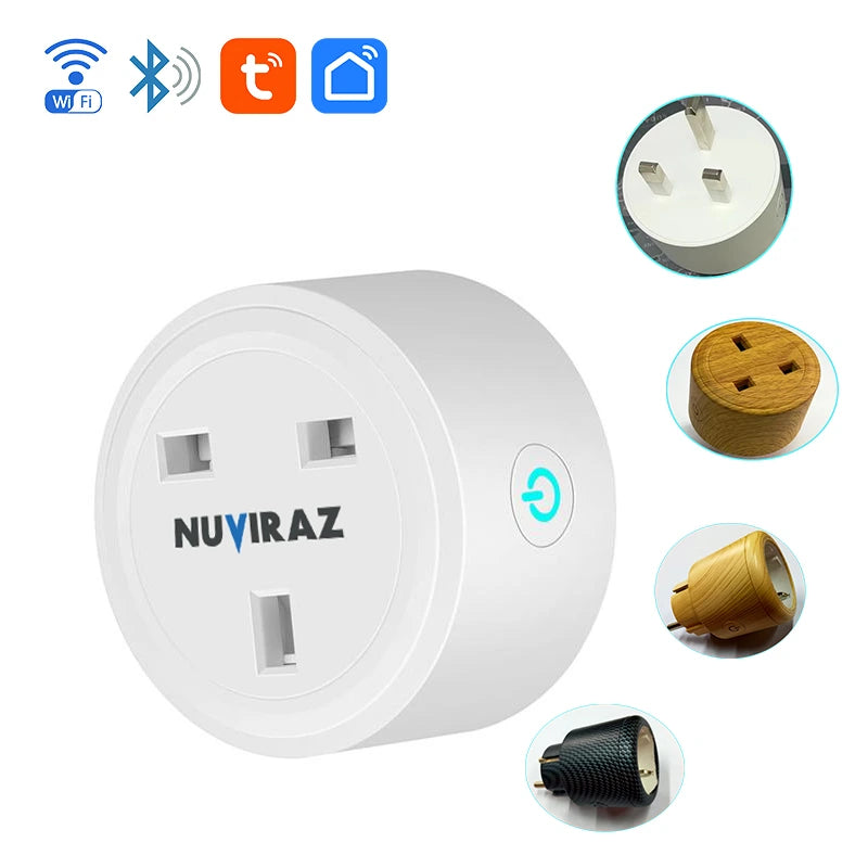 Nuviraz 16A WiFi Smart Plug UK – Smart Socket Compatible with Tuya & Smart Life App, Remote Control, Home Automation Smart Switch - NuviraZ
