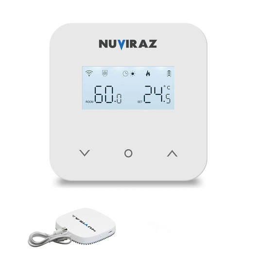 Nuviraz Smart Gas Boiler Heating Room Thermostat – WiFi Control via Tuya, Works with Alexa, Google Home, Yandex Alice Voice Assistants - NuviraZ